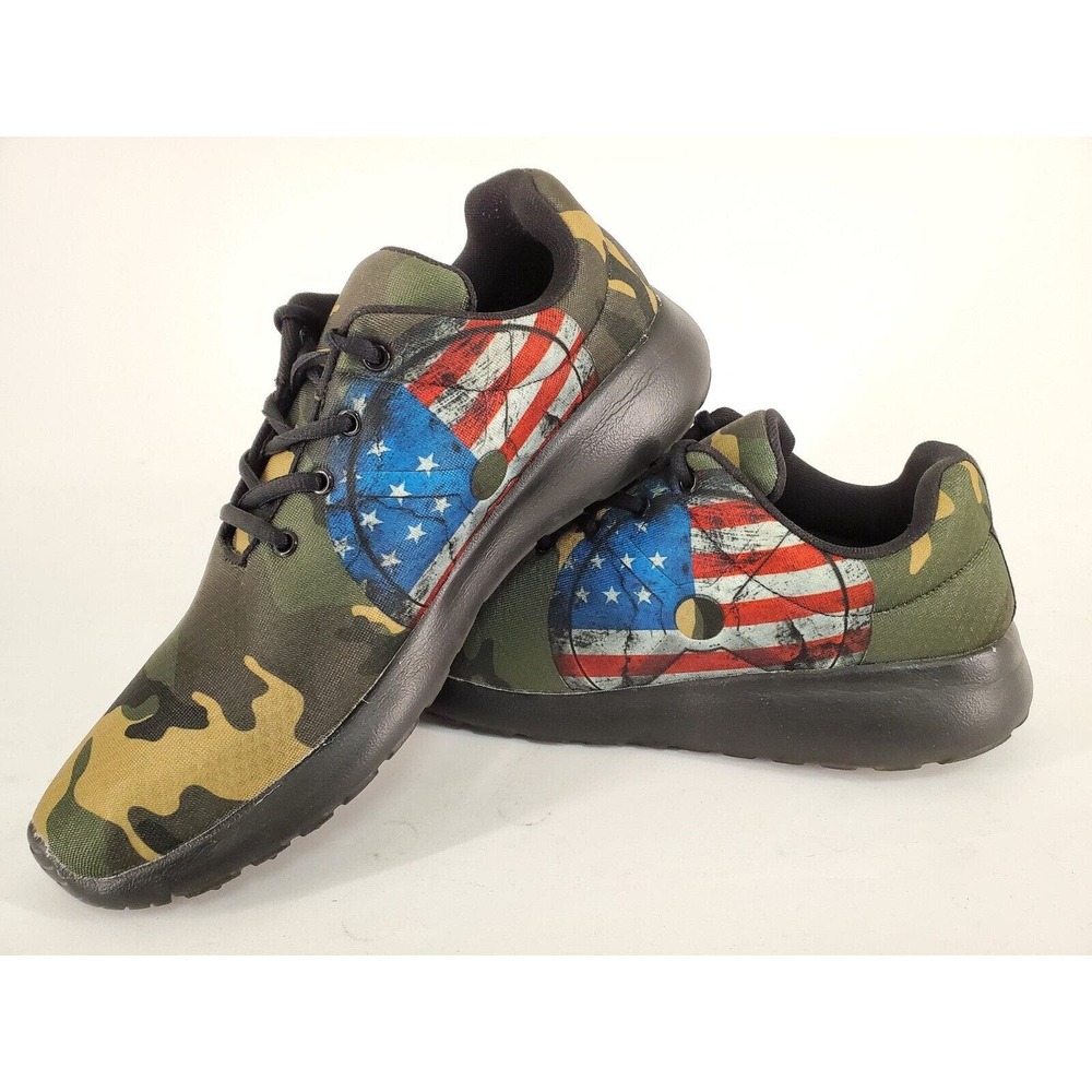RAAD Shop Workout Shoes Men's Size US 11.5 Low Tops Camo & American Flag